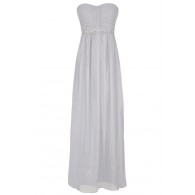 Glimmer and Shimmer Embellished Maxi Dress in Grey